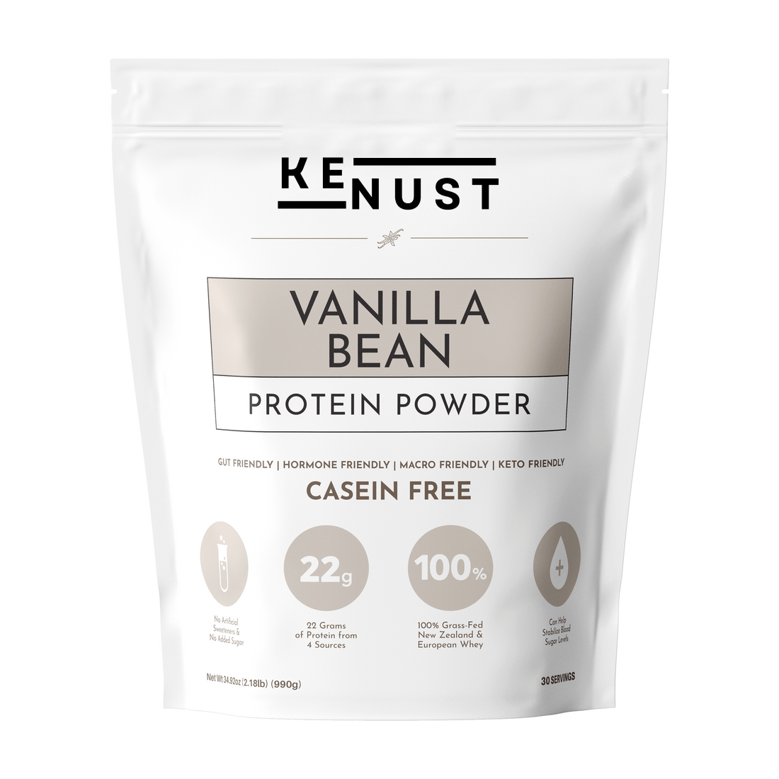 KENUST® Vanilla Bean Protein Powder