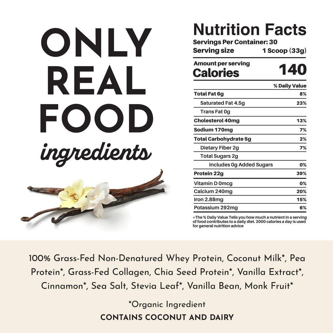 KENUST® Vanilla Bean Protein Powder