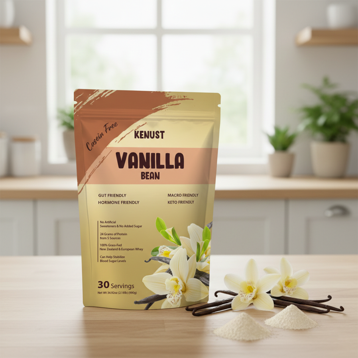 KENUST® Vanilla Bean Protein Powder